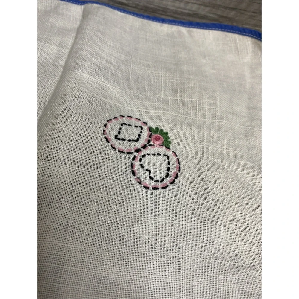 VTG Linen Card Table Cover Tablecloth 30x 29